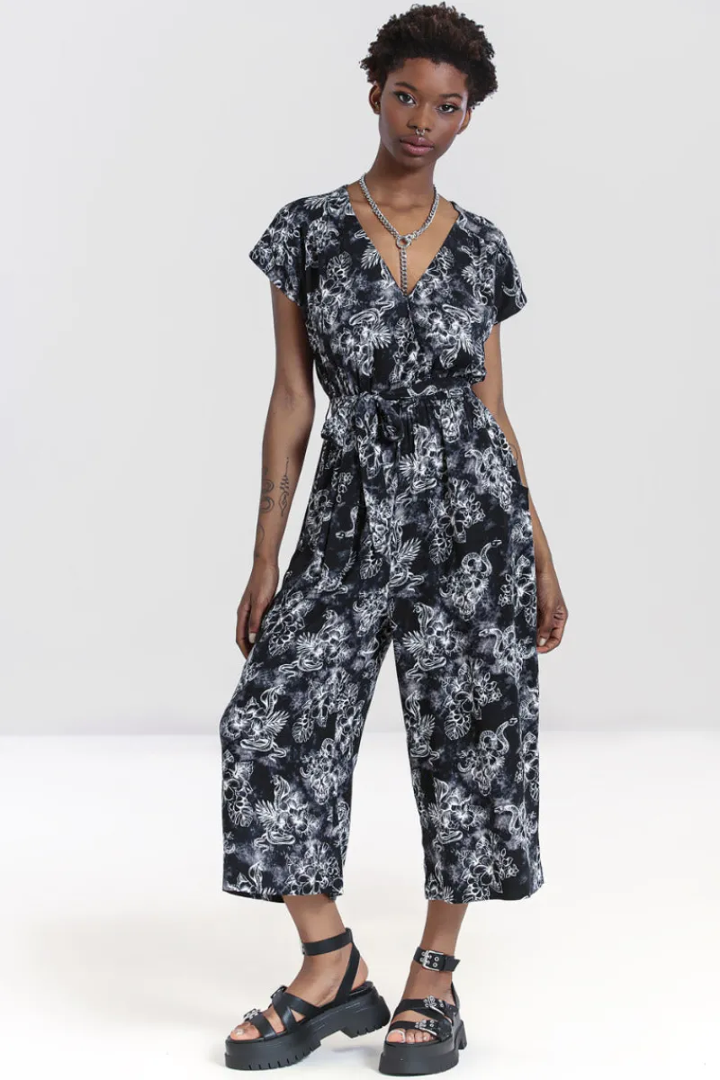 Hell Bunny Jumpsuits & Playsuits|Jumpsuits & Playsuits>Kasumi Jumpsuit Grey