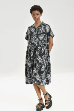 Hell Bunny Dresses|Dresses>Kasumi Mid Dress Grey