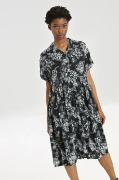 Hell Bunny Dresses|Dresses>Kasumi Mid Dress Grey