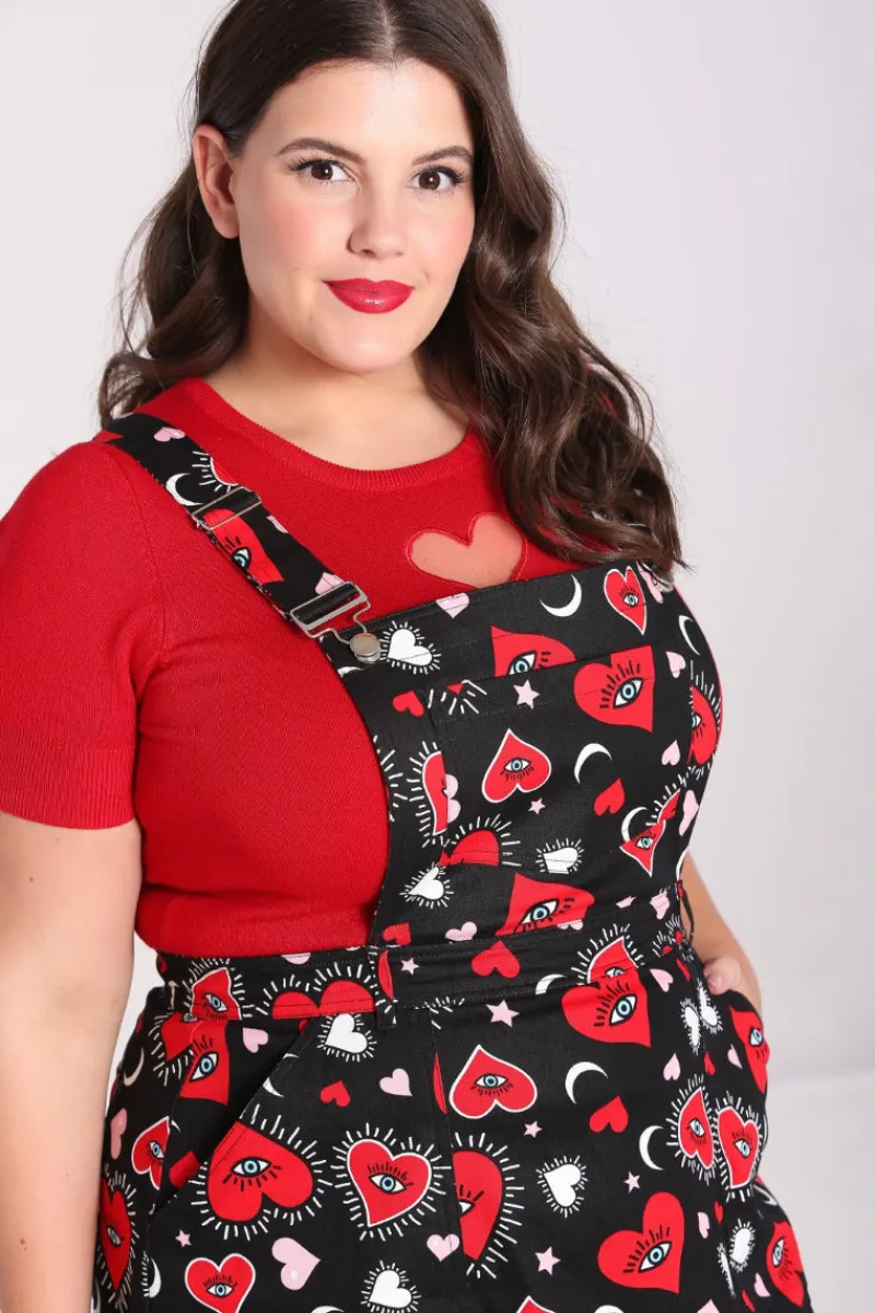 Hell Bunny Dresses|Dresses>Kate Heart Pinafore Dress Black