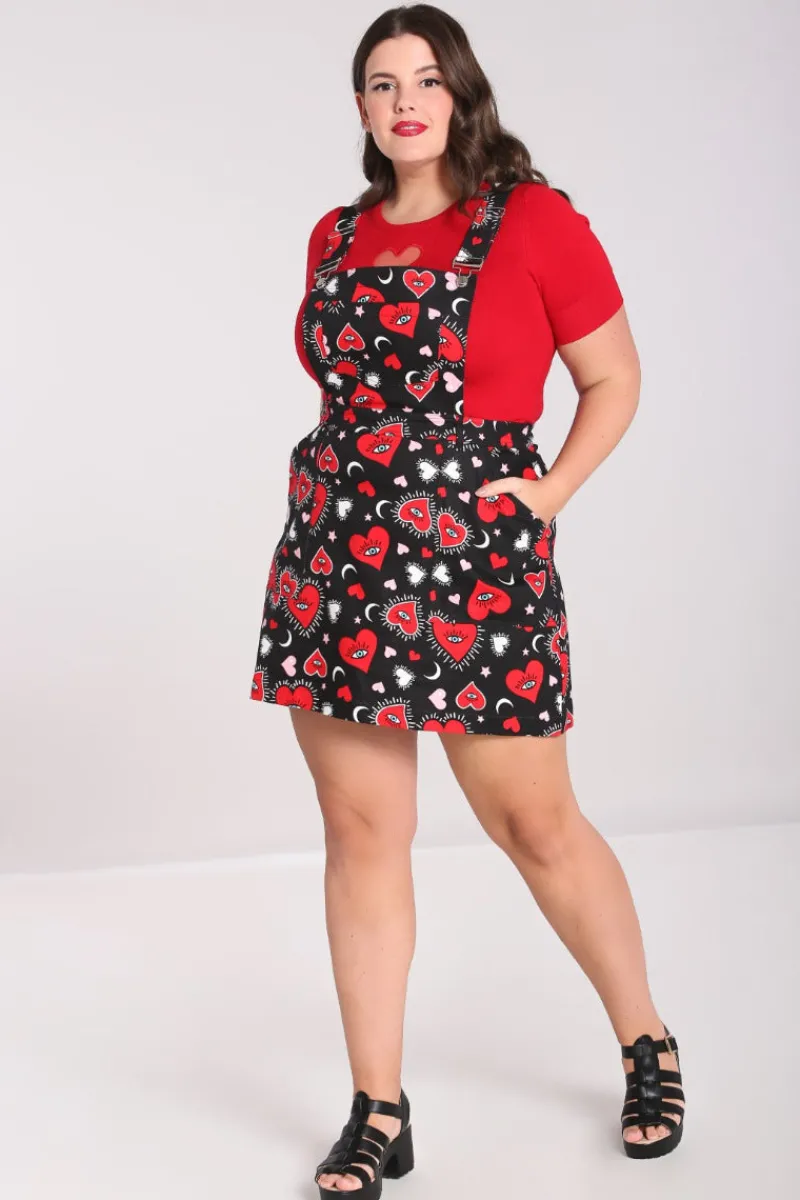 Hell Bunny Dresses|Dresses>Kate Heart Pinafore Dress Black