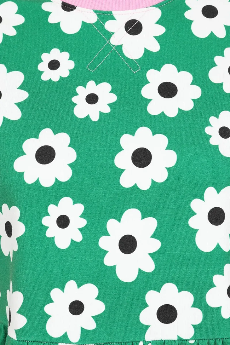 Hell Bunny Dresses|Loungewear>Kitsch Daisy MIni Dress Green