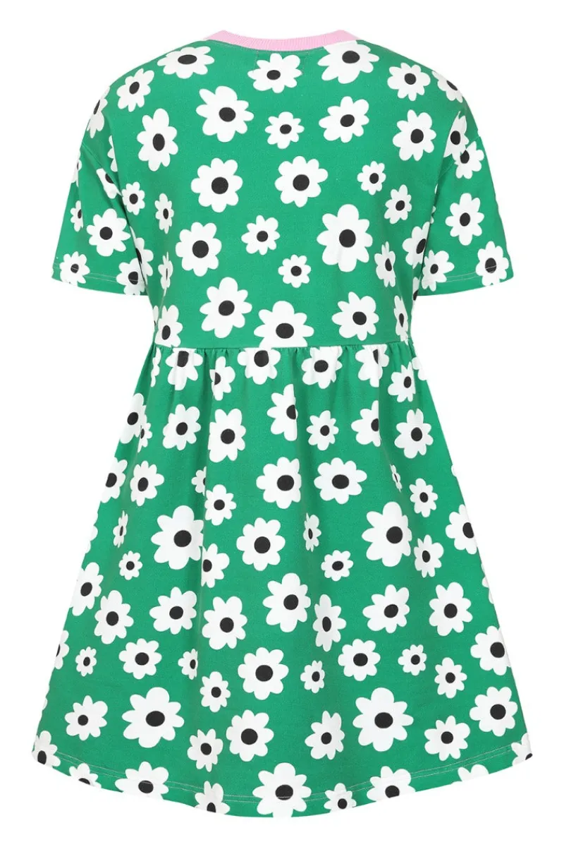 Hell Bunny Dresses|Loungewear>Kitsch Daisy MIni Dress Green