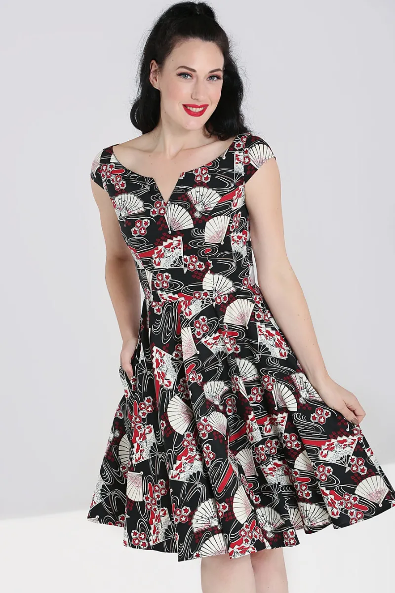 Hell Bunny Dresses|Dresses With Pockets>Lanah Mid Dress Black