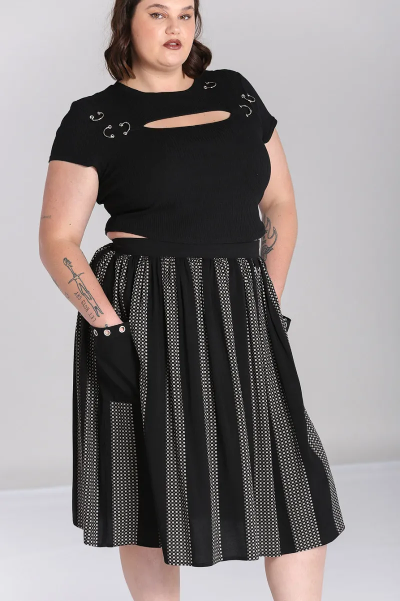 Hell Bunny Skirts>Lita Skirt Black/Grey