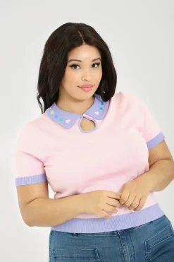 Hell Bunny Tops|Knitwear>Lollie Top Pink