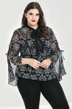 Hell Bunny Tops|Blouses>Lost Whispers Blouse Black