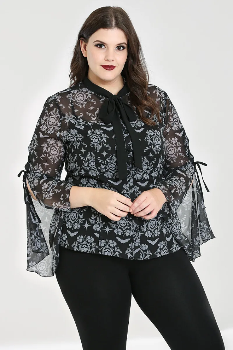 Hell Bunny Tops|Blouses>Lost Whispers Blouse Black