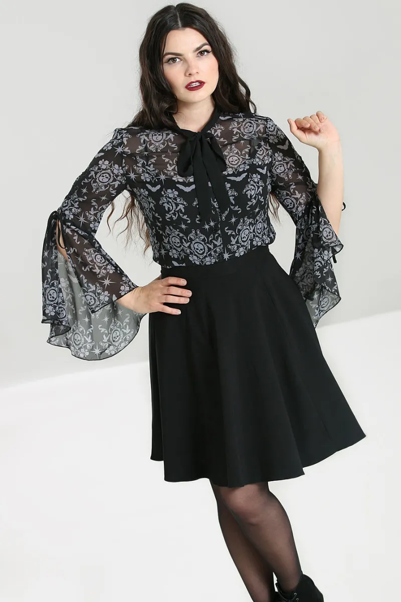 Hell Bunny Tops|Blouses>Lost Whispers Blouse Black