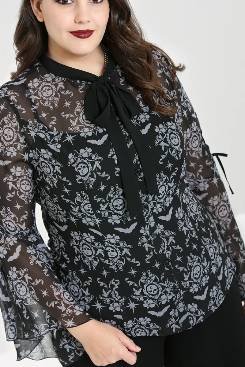 Hell Bunny Tops|Blouses>Lost Whispers Blouse Black
