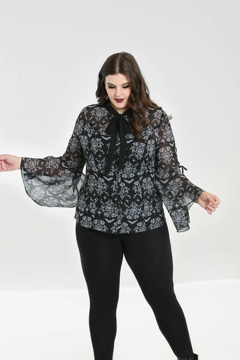 Hell Bunny Tops|Blouses>Lost Whispers Blouse Black