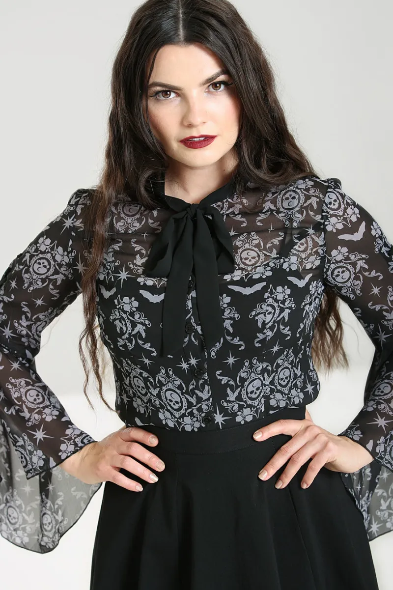 Hell Bunny Tops|Blouses>Lost Whispers Blouse Black