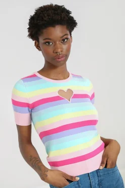 Hell Bunny Tops|Knitwear>Love Heart Top MultiColour