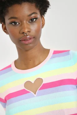 Hell Bunny Tops|Knitwear>Love Heart Top MultiColour