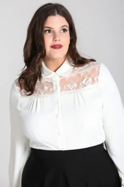Hell Bunny Tops|Blouses>Lucille Blouse Ivory