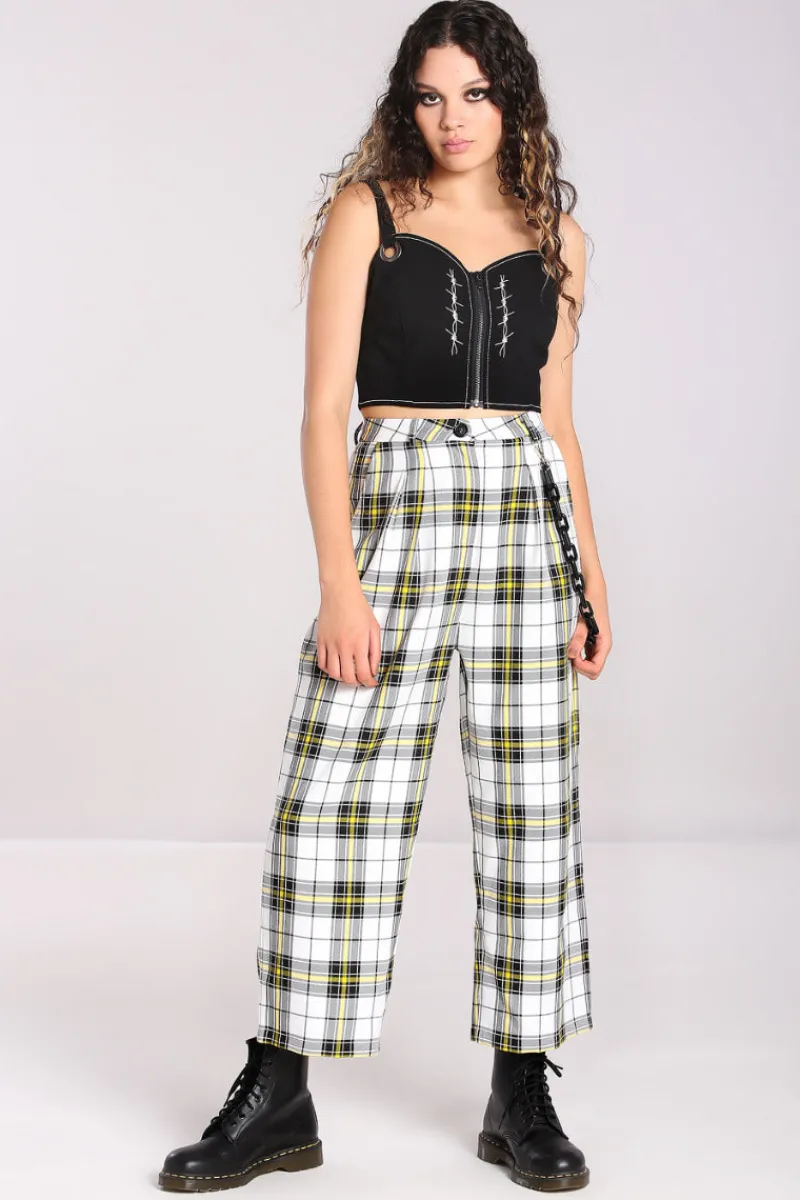 Hell Bunny Trousers & Shorts>Ludi Trousers White