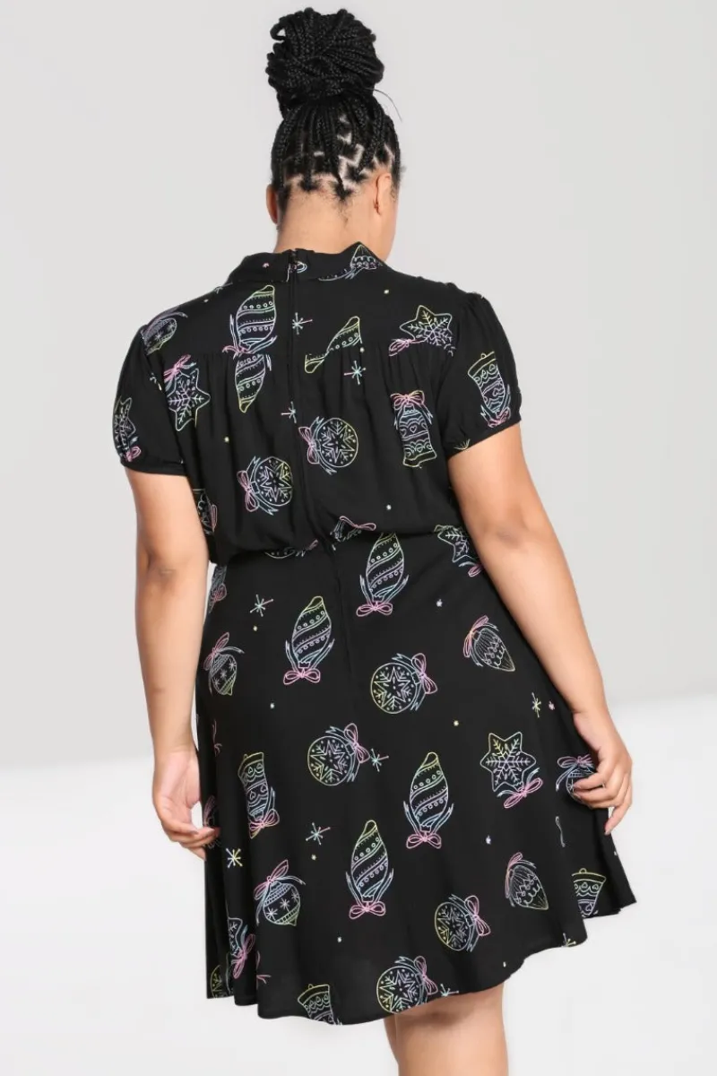 Hell Bunny Dresses>Merry Mid Dress Black