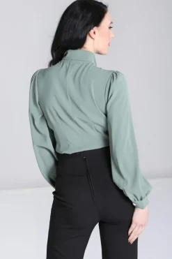 Hell Bunny Tops|Blouses>Mia Blouse Green