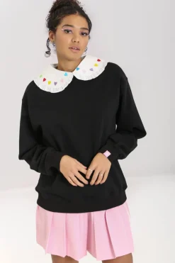 Hell Bunny Tops|Knitwear>Mimi Sweatshirt Black