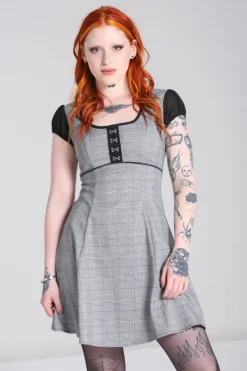 Hell Bunny Dresses|Dresses>Mina Mini Dress Grey