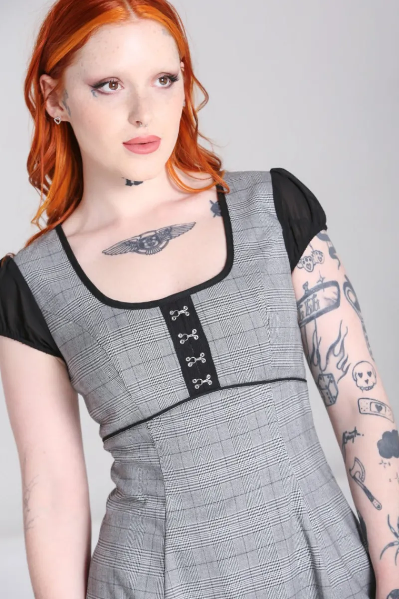 Hell Bunny Dresses|Dresses>Mina Mini Dress Grey