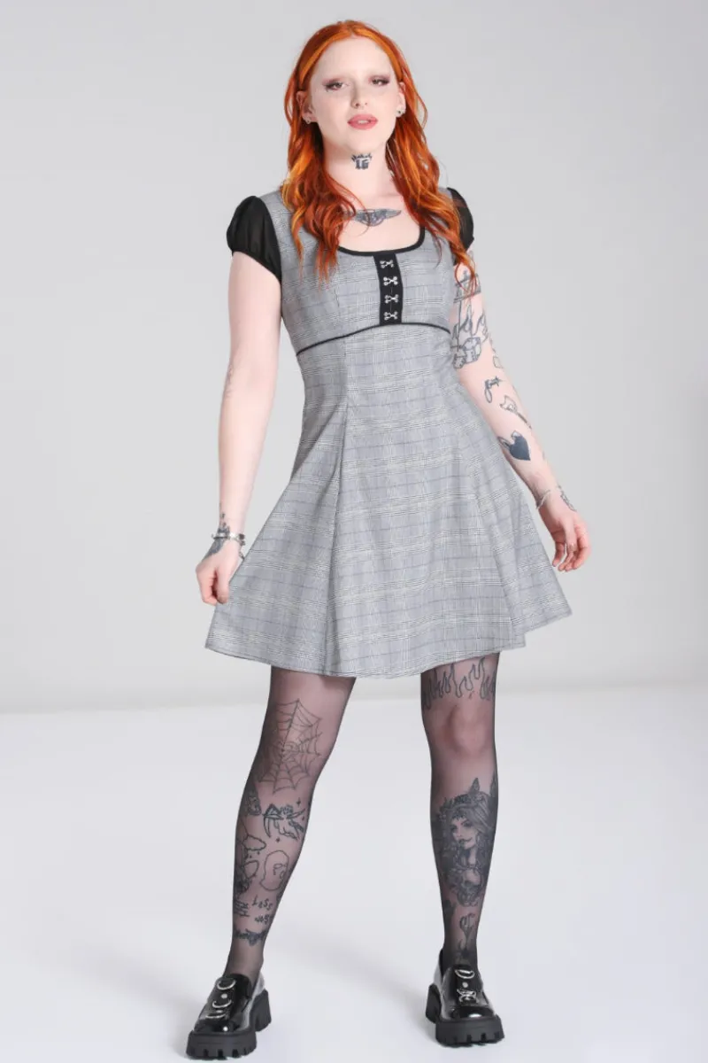 Hell Bunny Dresses|Dresses>Mina Mini Dress Grey