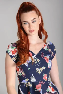 Hell Bunny Dresses|Dresses With Pockets>Misa Midi Dress Navy