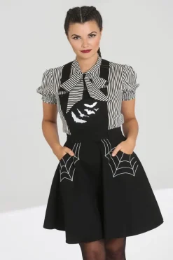 Hell Bunny Dresses|Dresses With Pockets>Miss Muffet Pinafore Dress Black