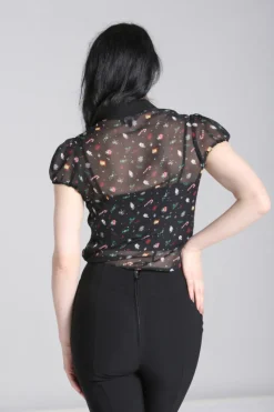 Hell Bunny Blouses|Tops>Natalie Blouse Black