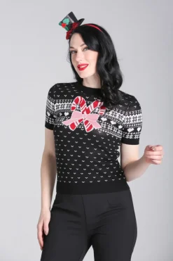 Hell Bunny Tops|Knitwear>Natalie Top Black