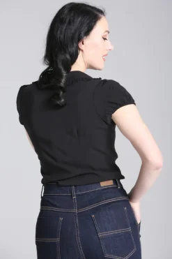Hell Bunny Blouses|Tops>Natura Blouse Black
