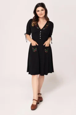 Hell Bunny Dresses|Dresses>Olivia Mid Dress Black