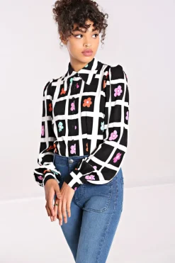 Hell Bunny Blouses|Tops>Oopsie Daisy Blouse Black