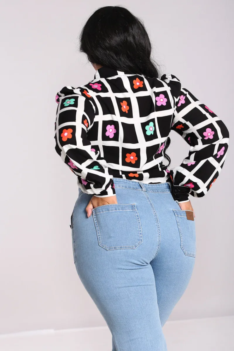 Hell Bunny Blouses|Tops>Oopsie Daisy Blouse Black