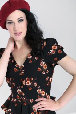 Hell Bunny Tops|Blouses>Orla Blouse Black