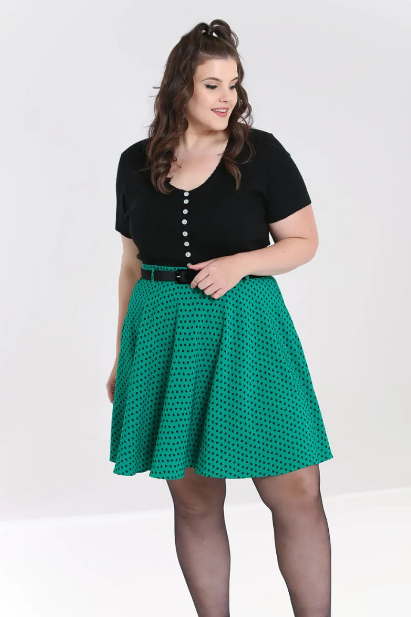 Hell Bunny Skirts|Skirts>Paradisum Mini Skirt Green
