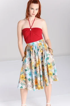 Hell Bunny Skirts>Pattaya Skirt Beige