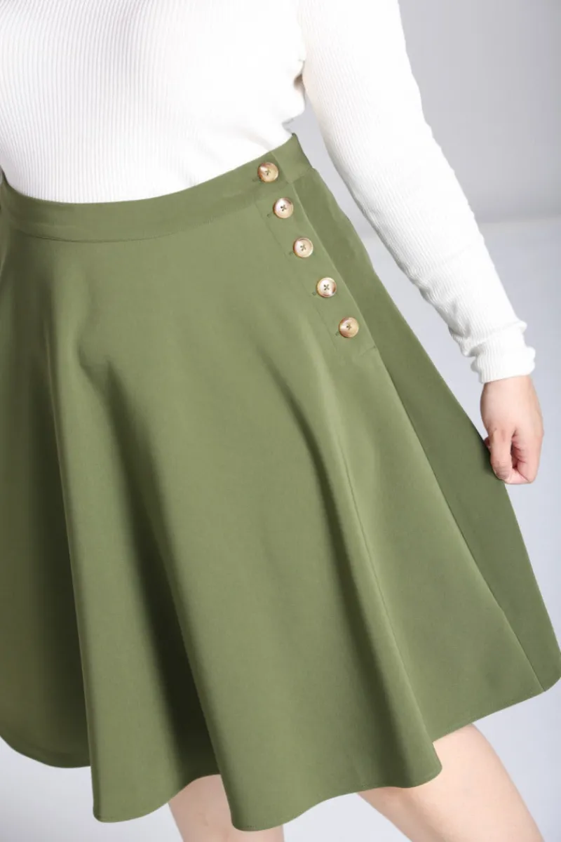 Hell Bunny Skirts|Skirts>Ravenwood Skirt Khaki