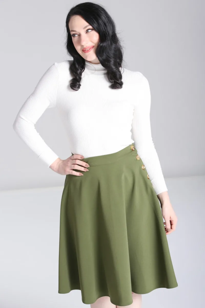 Hell Bunny Skirts|Skirts>Ravenwood Skirt Khaki