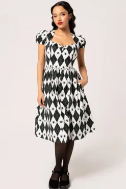 Hell Bunny Dresses|Midi Dresses>Regina Dress Black/White