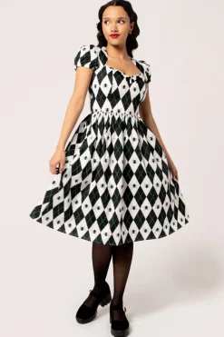 Hell Bunny Dresses|Midi Dresses>Regina Dress Black/White