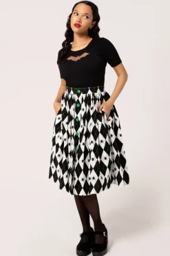 Hell Bunny Skirts|Skirts>Regina Skirt Black/White