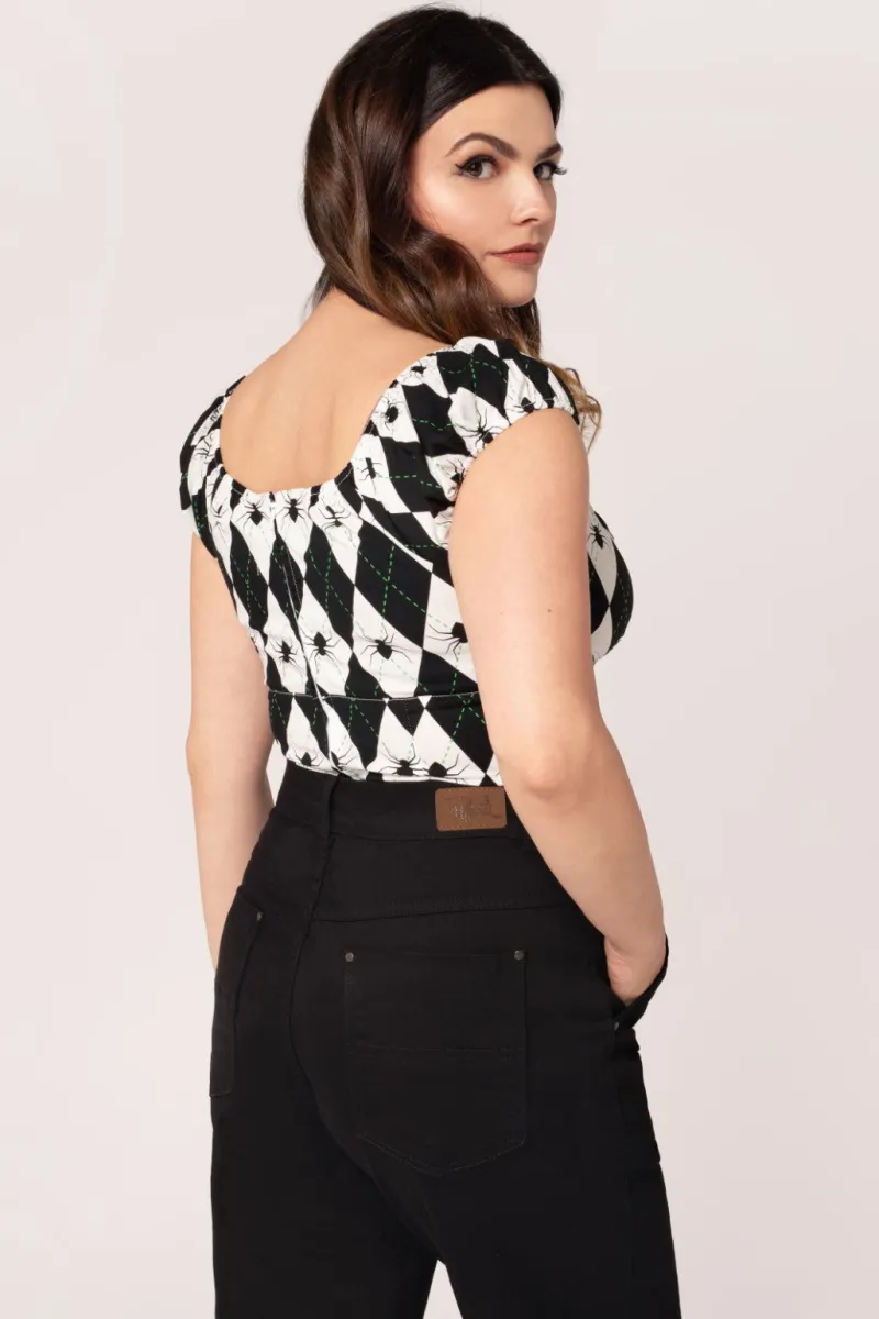 Hell Bunny Tops|Tops>Regina Top Black/White