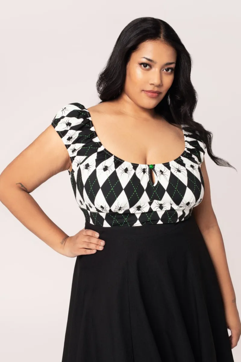 Hell Bunny Tops|Tops>Regina Top Black/White