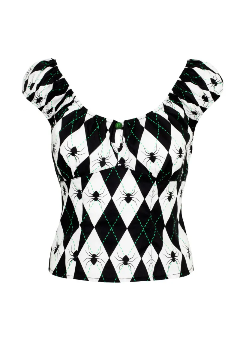Hell Bunny Tops|Tops>Regina Top Black/White