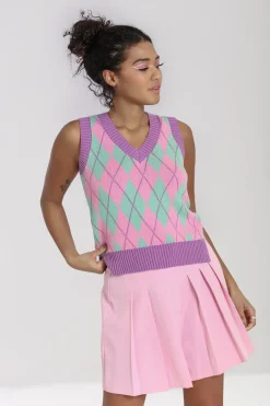 Hell Bunny Tops|Knitwear>Rhombus Vest MultiColour