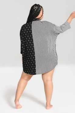 Hell Bunny Tops|Blouses>Ribcage Oversized Shirt Black