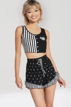 Hell Bunny Trousers & Shorts|Trousers & Shorts>Ribcage Shorts Black
