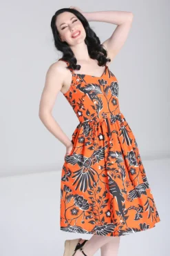 Hell Bunny Dresses|Dresses With Pockets>Rio Dress Orange