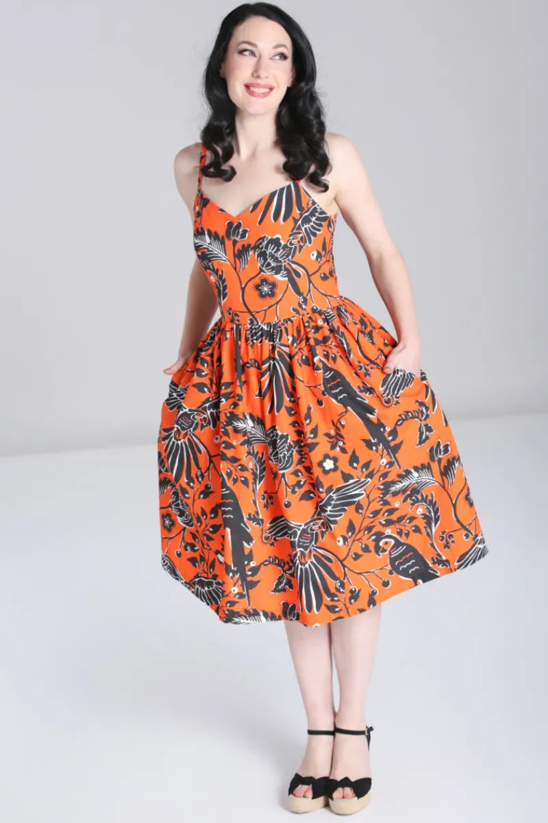 Hell Bunny Dresses|Dresses With Pockets>Rio Dress Orange